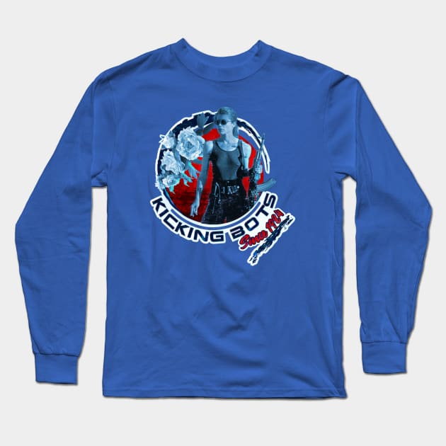 Sarah Kicking Bots Since 1984 Grunge Long Sleeve T-Shirt by SimonSay